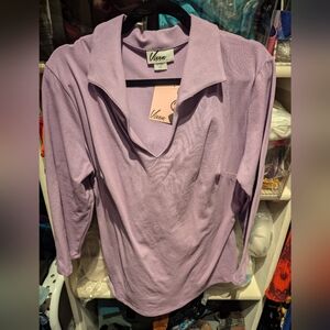 NWT Purple / Lavender collar stretchy top from Vixen